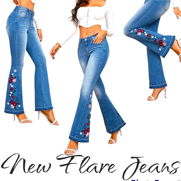New Flare Leg embroidery jeans - Picture 3 of 5